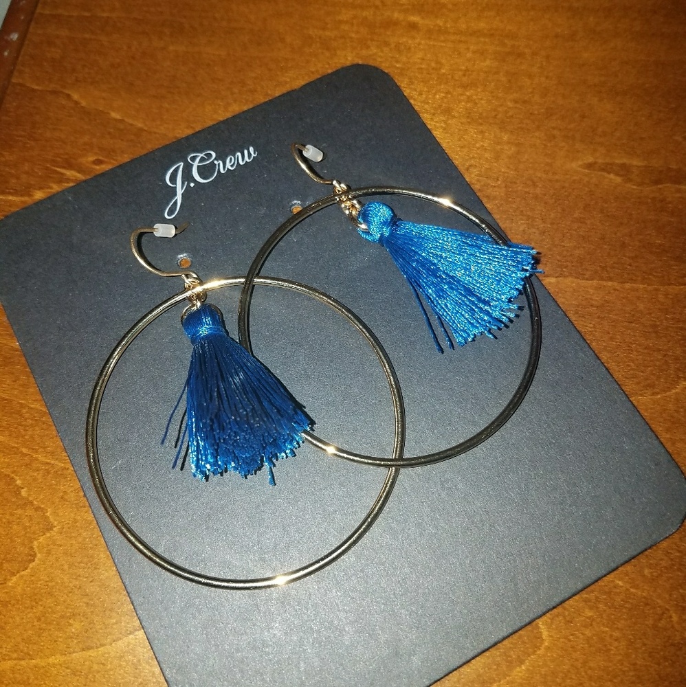 J. CREW Tassel Hoop Earrings